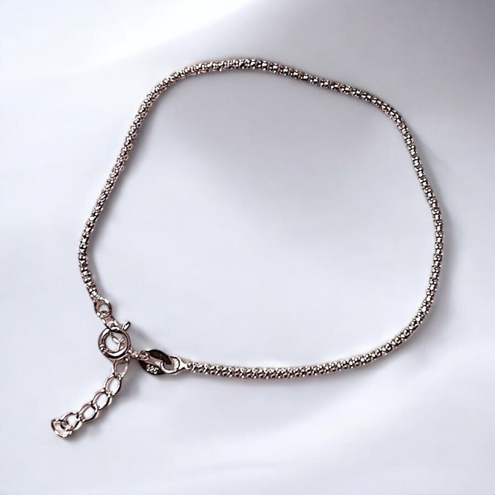 Sterling Silver 1.5mm Popcorn Chain Bracelet